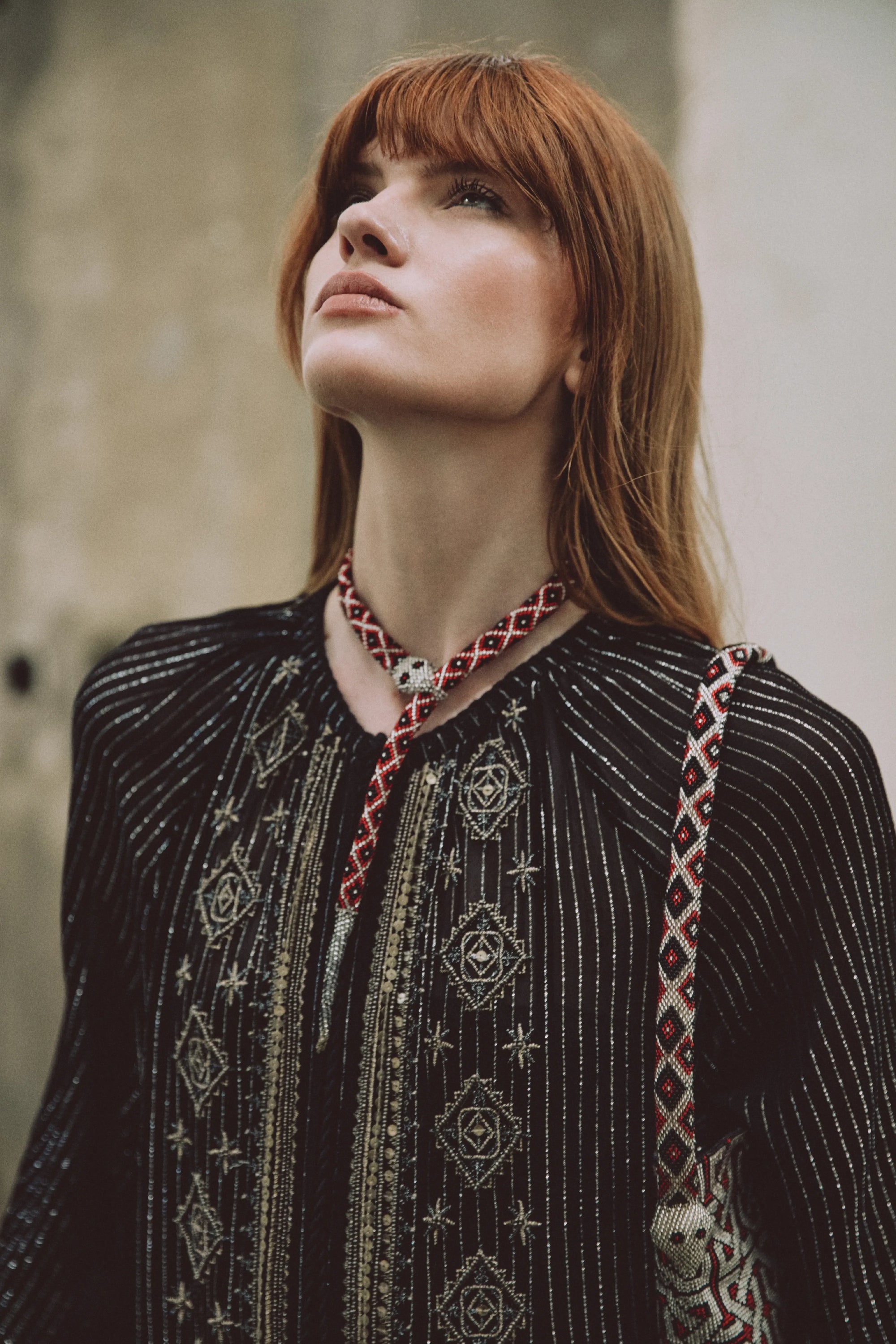 YAKU NECKLACE Silver & Red