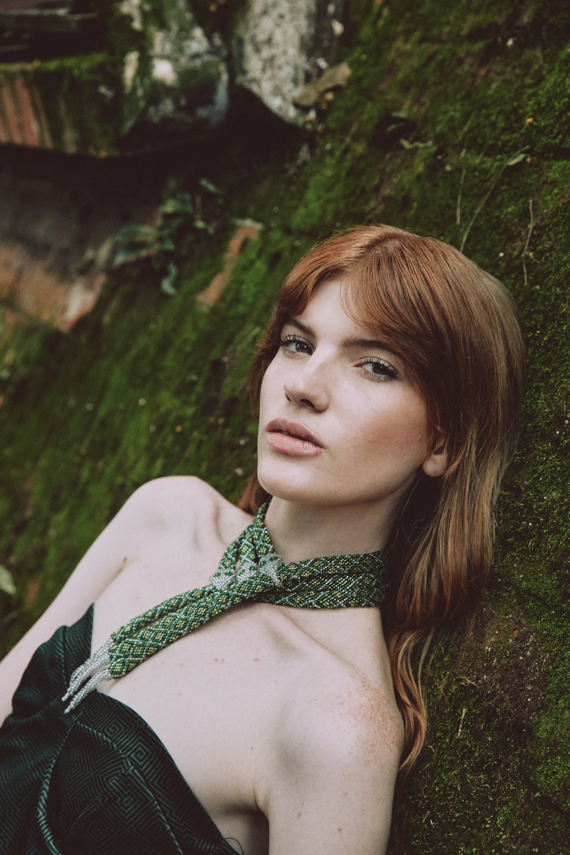 YAKU NECKLACE Silver & Green