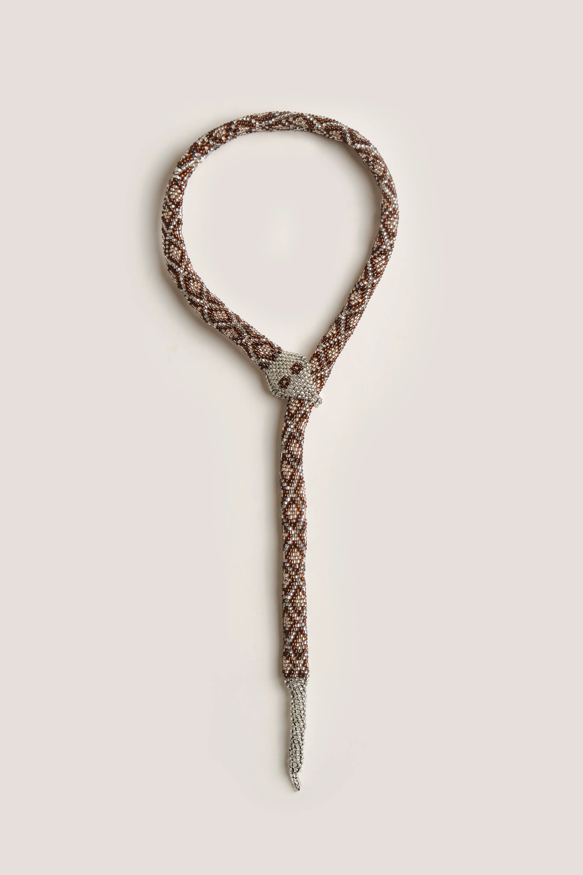 YAKU NECKLACE Silver & Brown