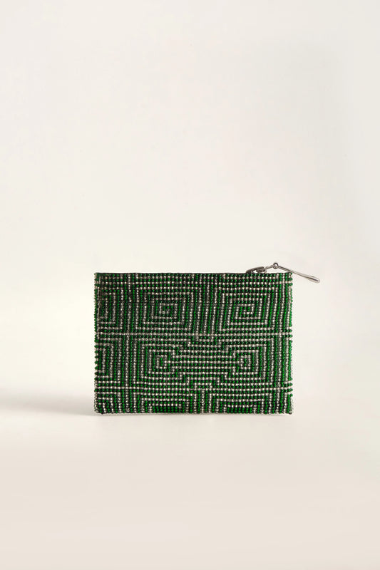NIXI BONI WALLET Silver & Green