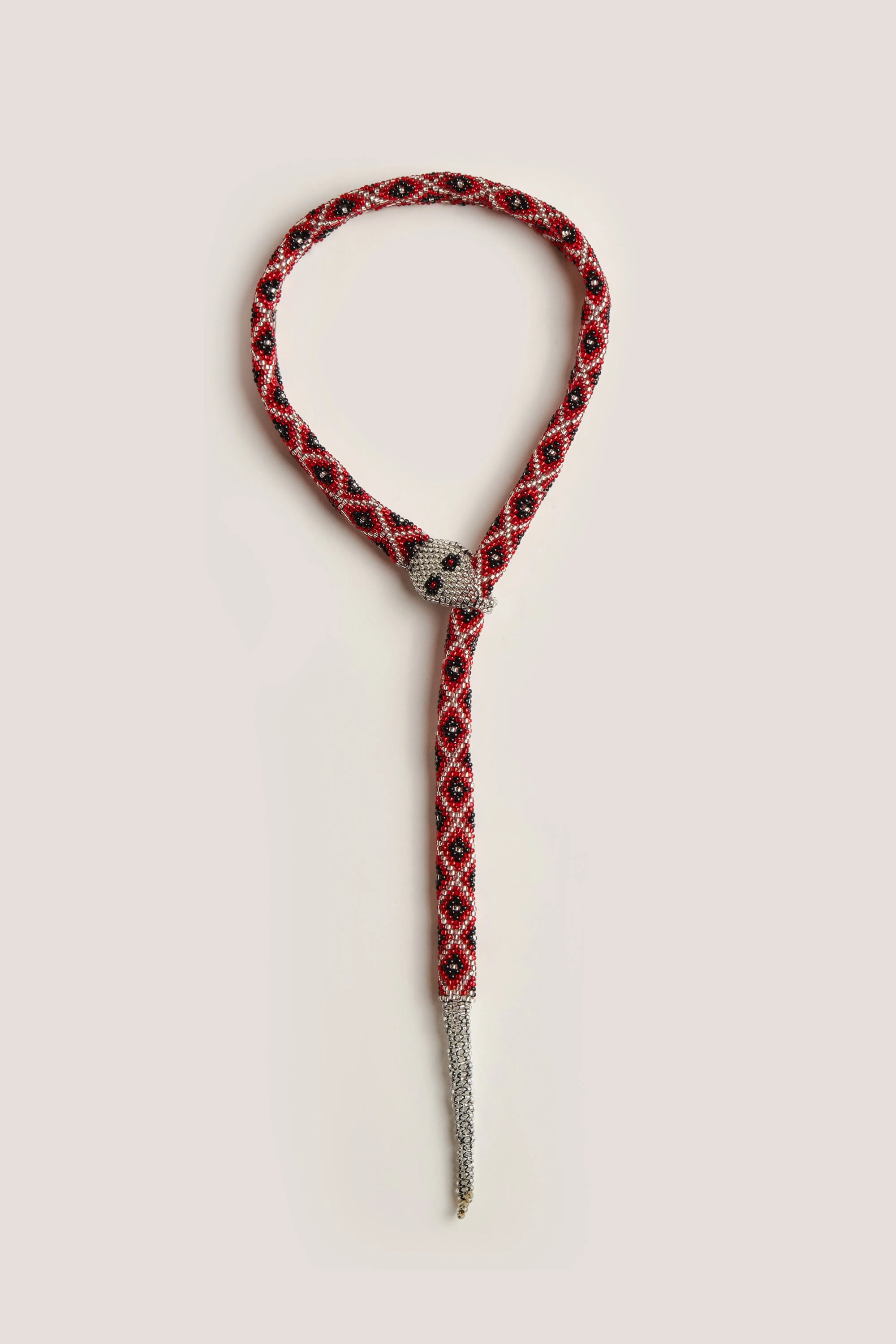 YAKU NECKLACE Silver & Red