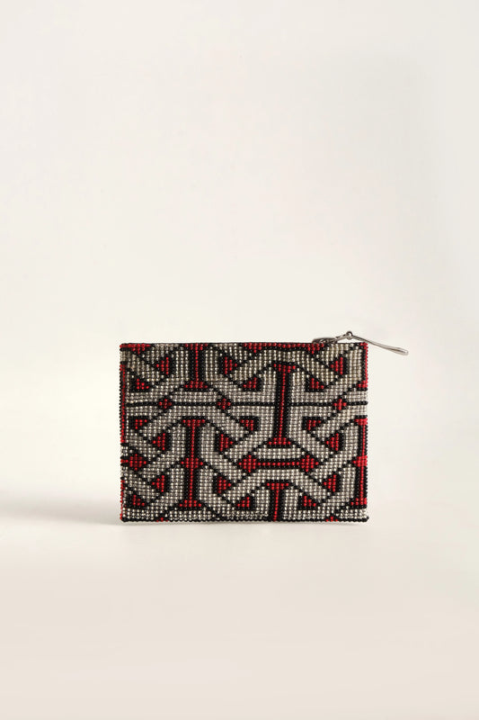 NIXI BONI WALLET Silver & Red